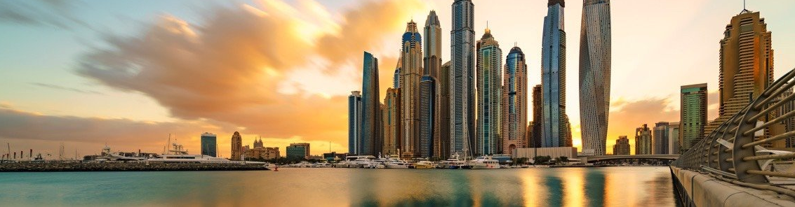 a city skyline with boats on the water