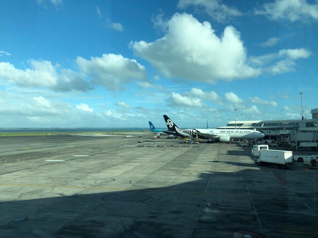 a plane parked at an airport