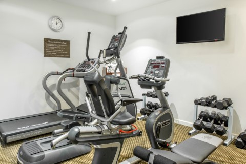 a room with exercise equipment