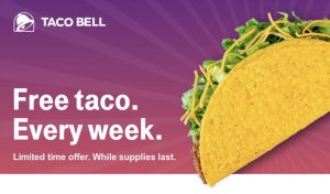 a taco on a purple and white background