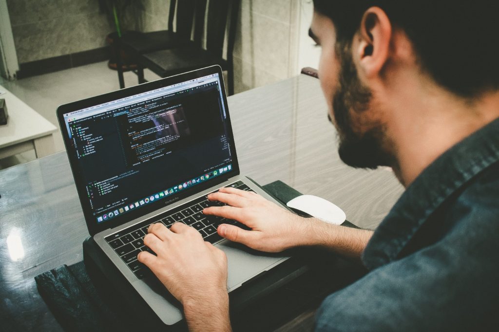 a man using a laptop