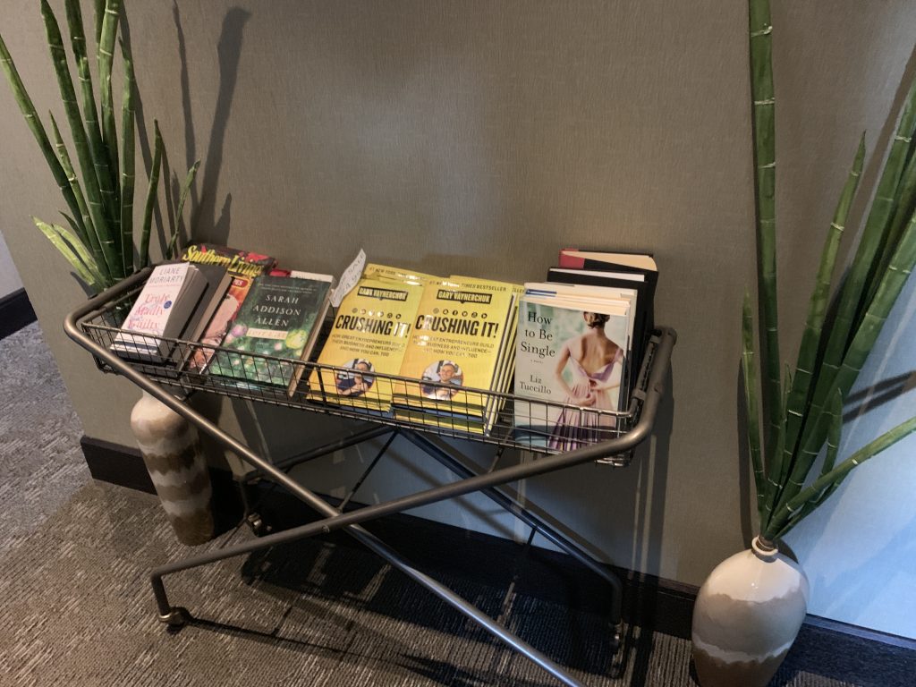 a shelf with books on it