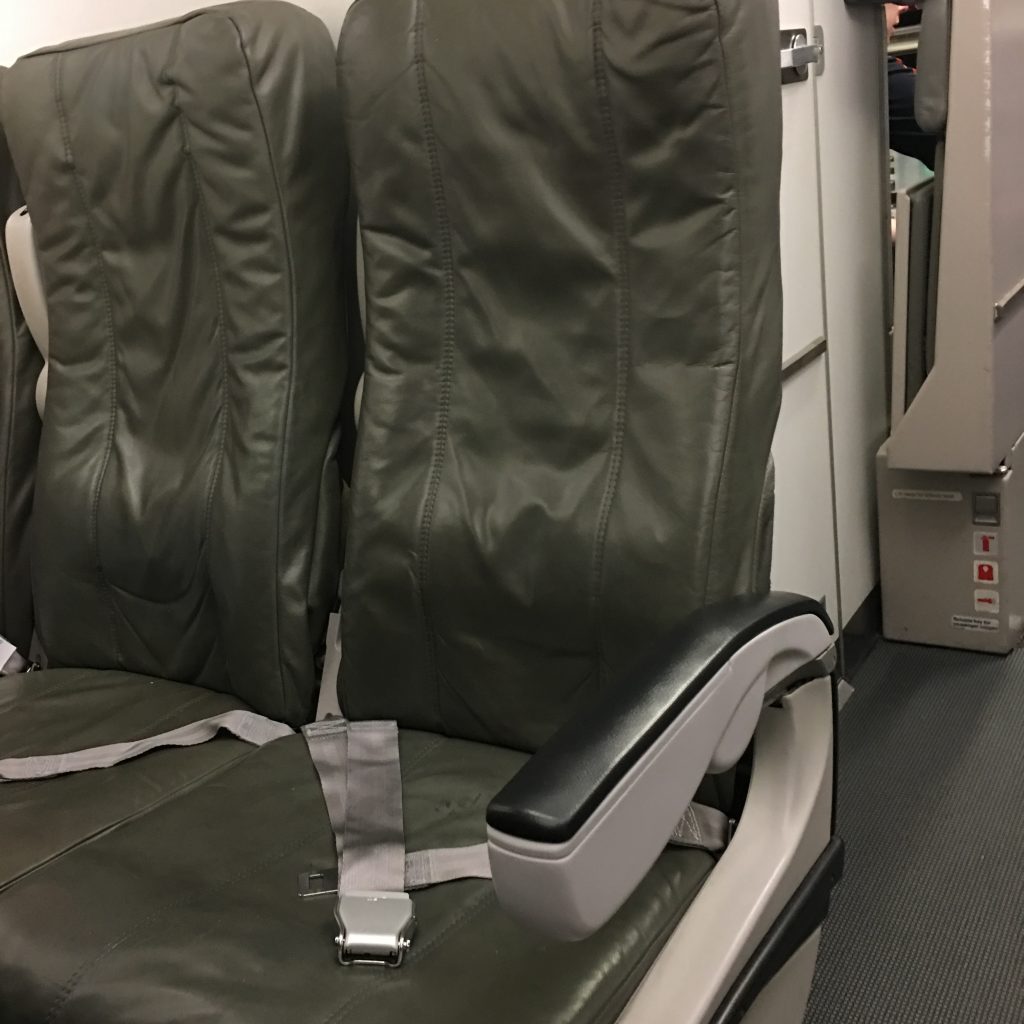 a seat in a plane