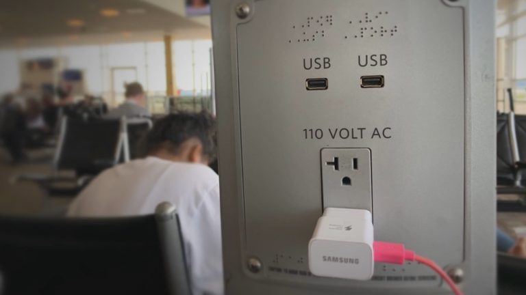 a close up of a power outlet