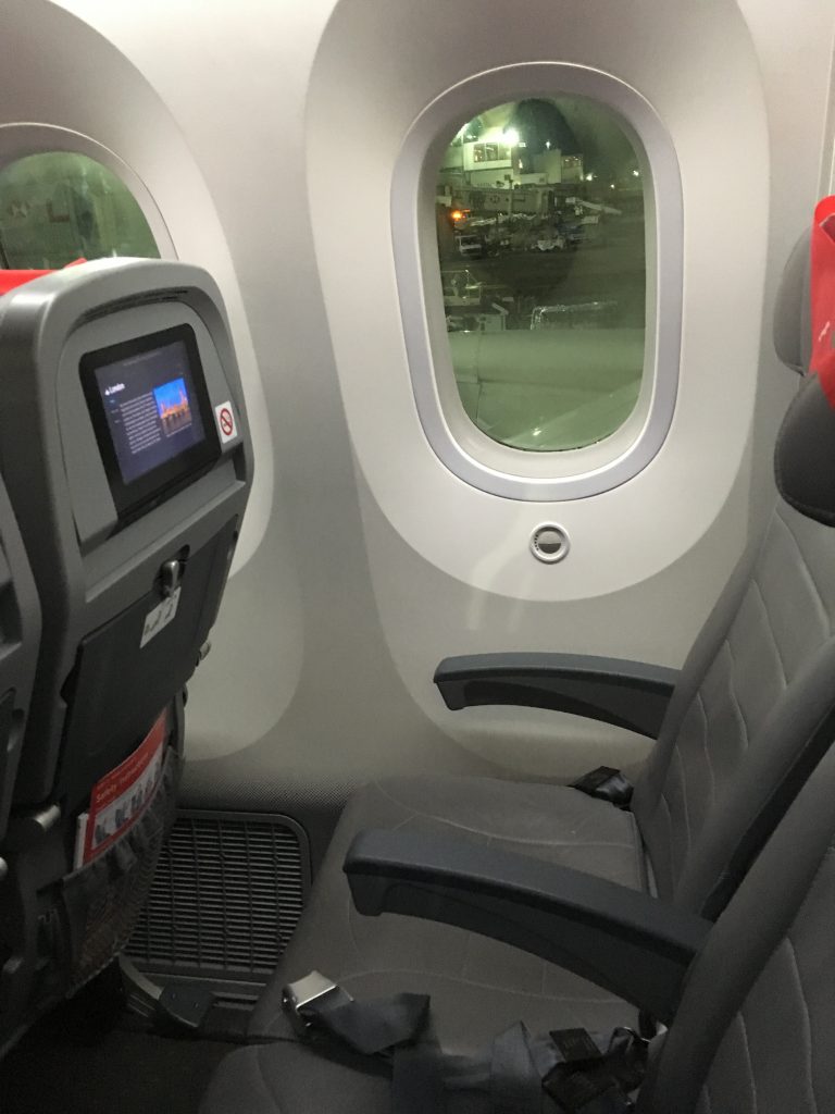 a seat in an airplane