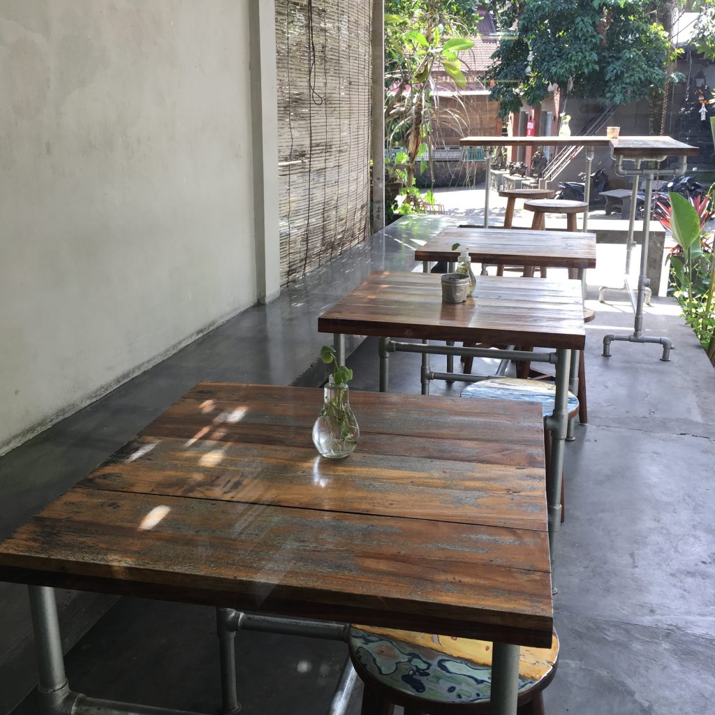 a table on a patio