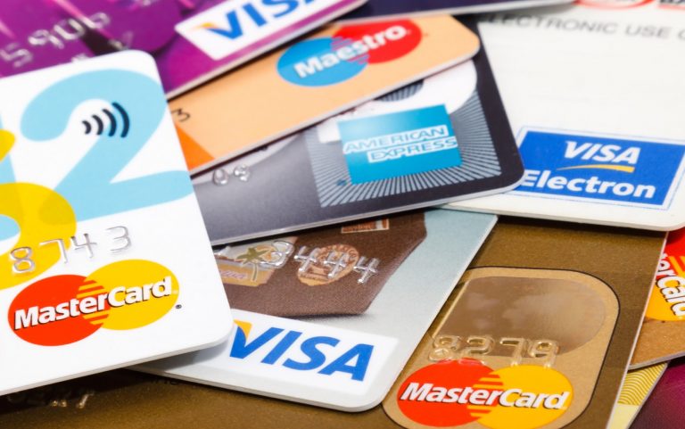 a group of credit cards