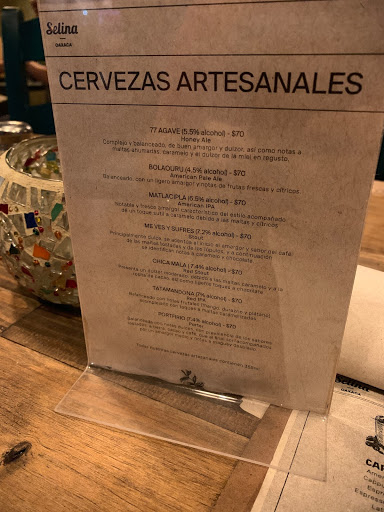 a menu on a table