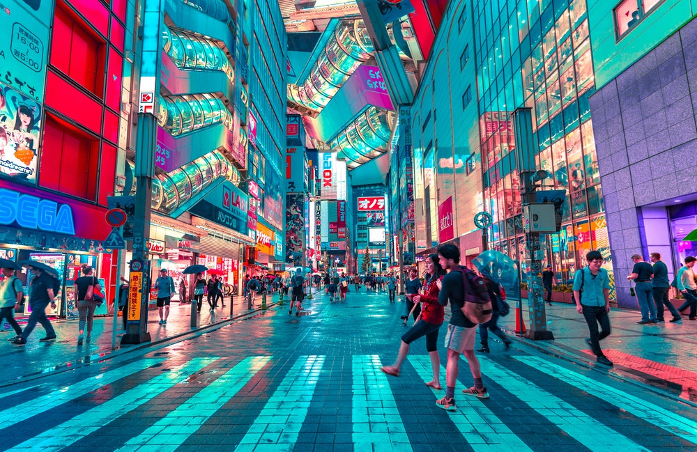 people walking in a city