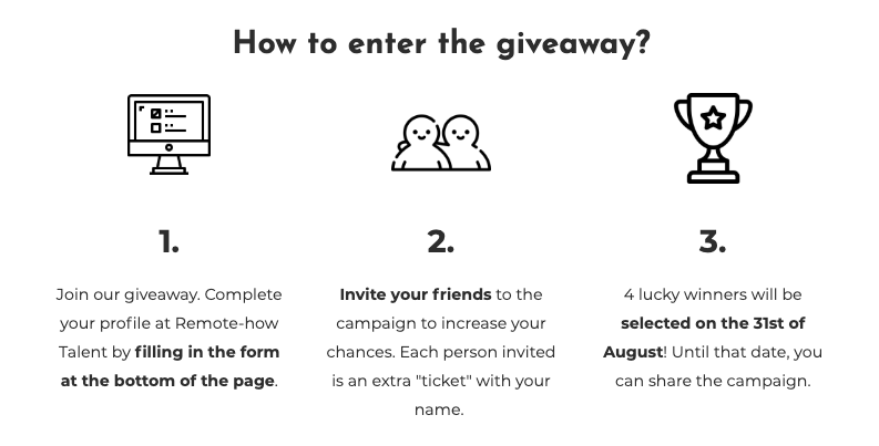 a screenshot of a giveaway