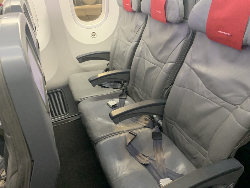 a row of seats in an airplane