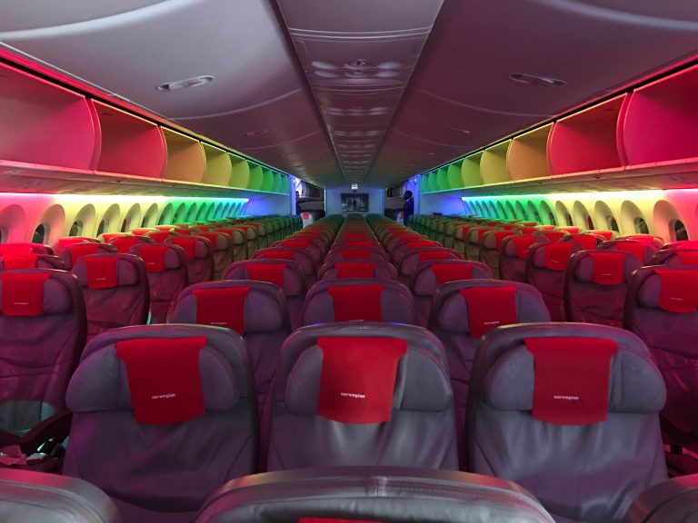 a row of seats in an airplane