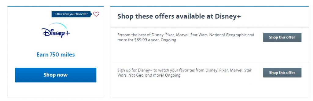 750 AAdvantage miles offer with Disney+
