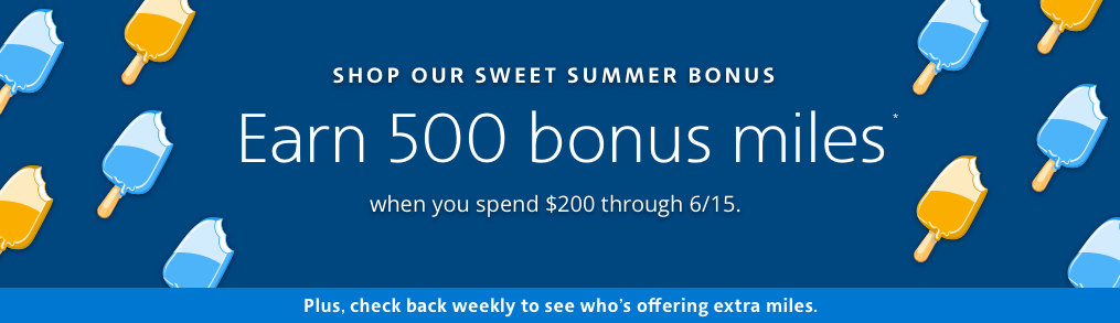 AAdvantage 500 summer bonus miles when you spend $200 or more