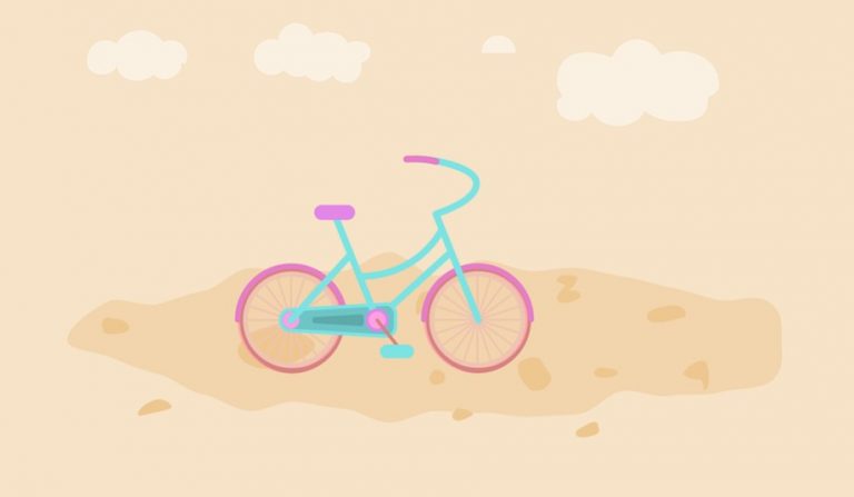 a cartoon of a bicycle