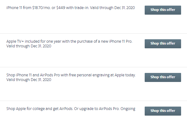 AAdvantage Apple offer and promotions