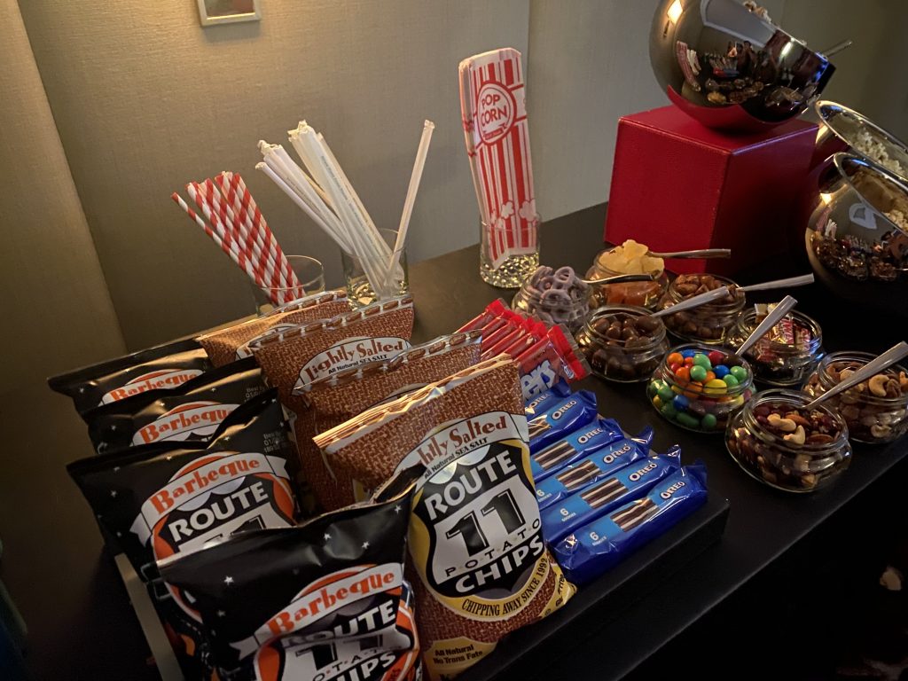 a table with food and snacks