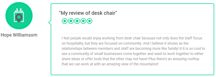 a screenshot of a review of desk chair