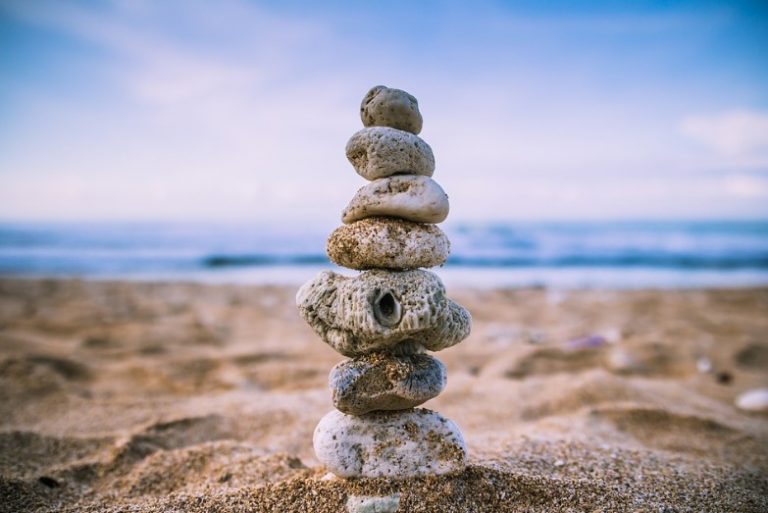 stack of rocks on beach