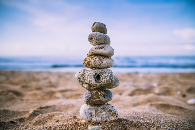stack of rocks on beach