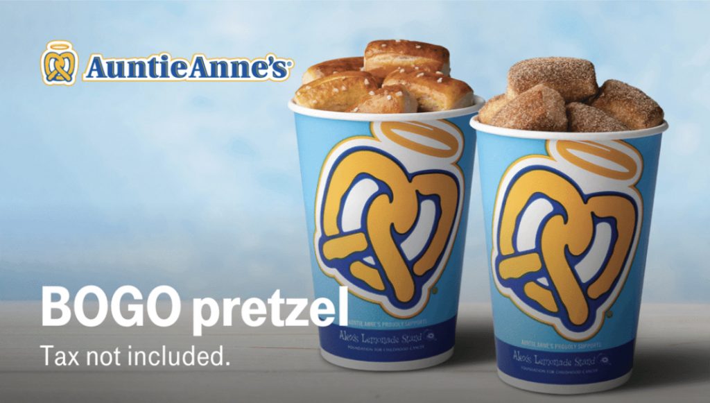 two cups of pretzels with a logo on them