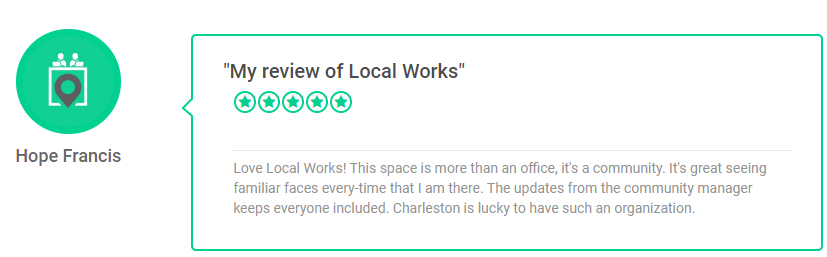 a screenshot of a review of local works