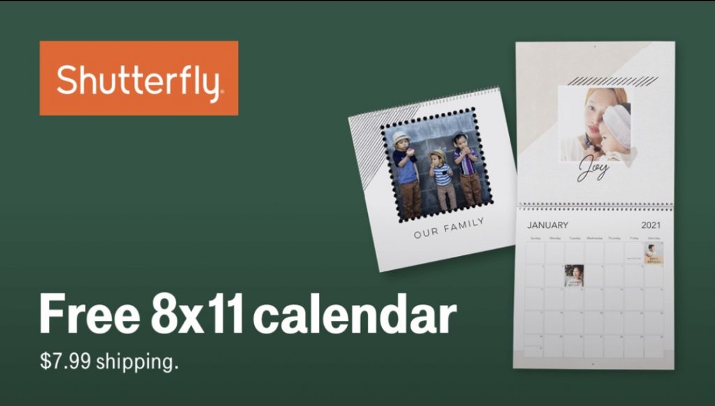 a calendar and a photo of a family