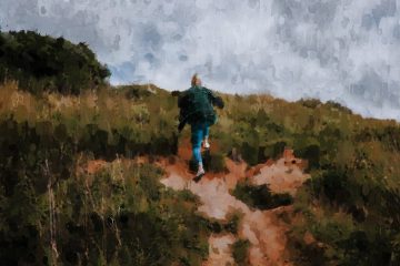 solo traveler oil painting